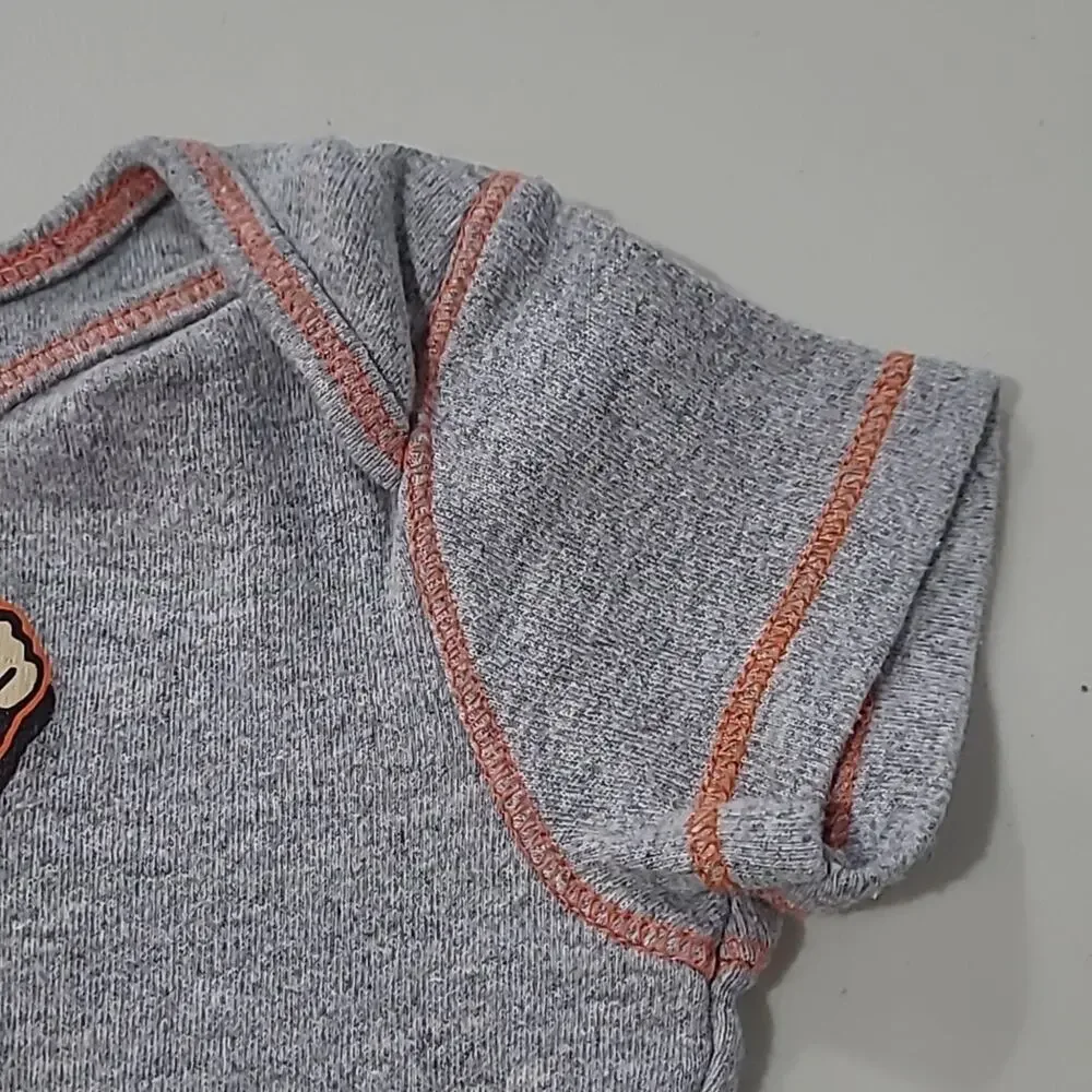 NFL Team Apparel SZ 6/9M Denver Broncos One Piece Bodysuit Football Player Grey